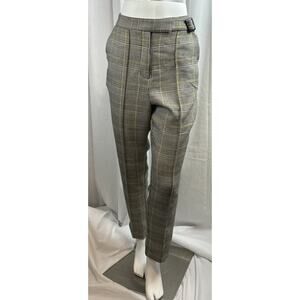 New York & Company Plaid Belted Trousers, Black Yellow & White, Sz: 12, 62-17